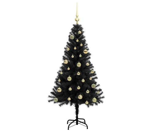 Ziemassvētku Eglīte Su 150 Led Ar Statīvu Melna 150 Cm Pvc Vidaxl