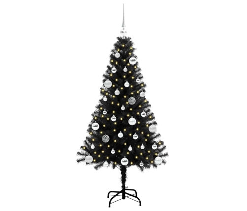 Ziemassvētku Eglīte Su 150 Led Ar Statīvu Melna 150 Cm Pvc Vidaxl