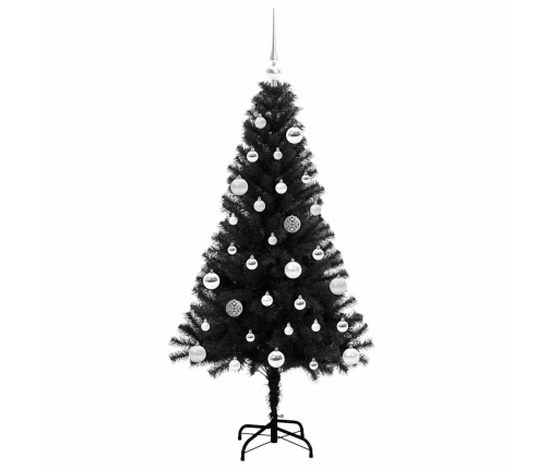 Ziemassvētku Eglīte Su 150 Led Ar Statīvu Melna 150 Cm Pvc Vidaxl