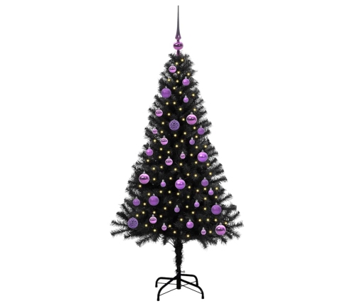 Ziemassvētku Eglīte Su 150 Led Ar Statīvu Melna 150 Cm Pvc Vidaxl