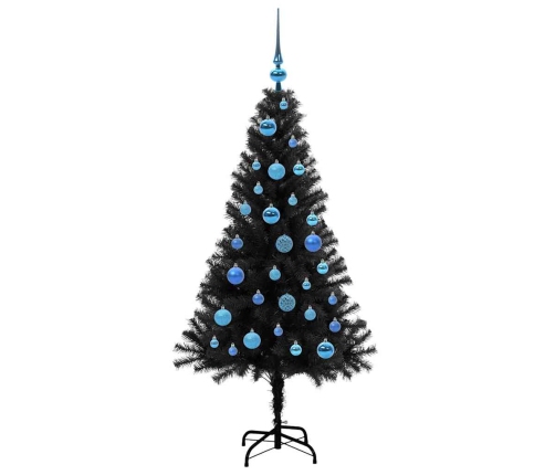 Ziemassvētku Eglīte Su 150 Led Ar Statīvu Melna 150 Cm Pvc Vidaxl