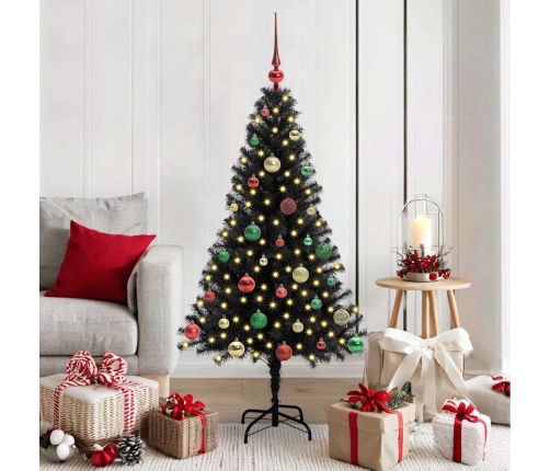 Ziemassvētku Eglīte Su 150 Led Ar Statīvu Melna 150 Cm Pvc Vidaxl