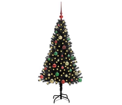 Ziemassvētku Eglīte Su 150 Led Ar Statīvu Melna 150 Cm Pvc Vidaxl