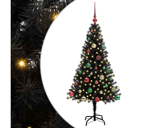 Ziemassvētku Eglīte Su 150 Led Ar Statīvu Melna 150 Cm Pvc Vidaxl