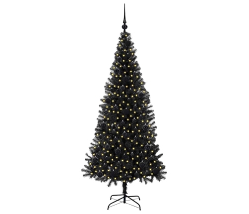 Ziemassvētku Eglīte Su 300 Led Ar Statīvu Melna 180 Cm Pvc Vidaxl