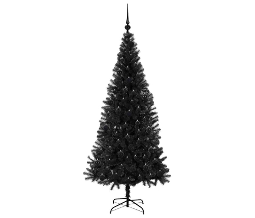 Ziemassvētku Eglīte Su 300 Led Ar Statīvu Melna 180 Cm Pvc Vidaxl