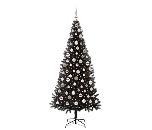 Ziemassvētku Eglīte Su 300 Led Ar Statīvu Melna 180 Cm Pvc Vidaxl