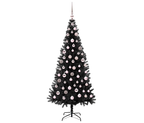 Ziemassvētku Eglīte Su 300 Led Ar Statīvu Melna 180 Cm Pvc Vidaxl