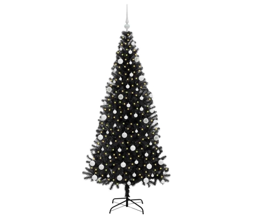 Ziemassvētku Eglīte Su 300 Led Ar Statīvu Melna 180 Cm Pvc Vidaxl