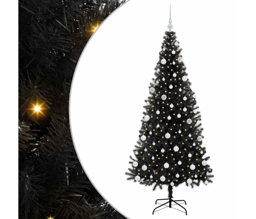 Ziemassvētku Eglīte Su 300 Led Ar Statīvu Melna 180 Cm Pvc Vidaxl