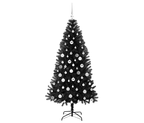 Ziemassvētku Eglīte Su 300 Led Ar Statīvu Melna 180 Cm Pvc Vidaxl