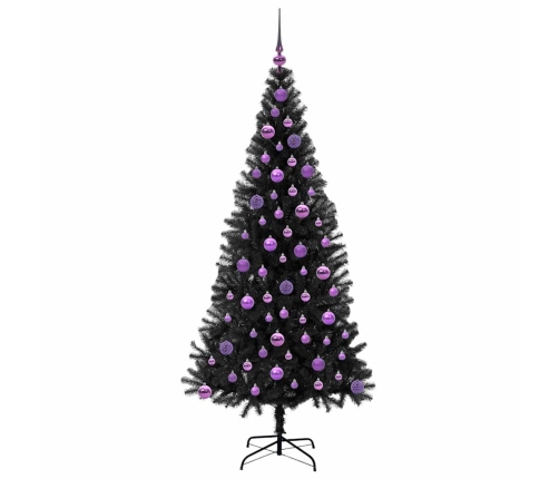 Ziemassvētku Eglīte Su 300 Led Ar Statīvu Melna 180 Cm Pvc Vidaxl