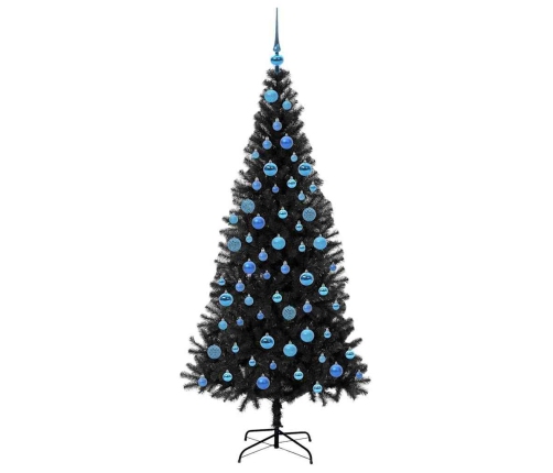 Ziemassvētku Eglīte Su 300 Led Ar Statīvu Melna 180 Cm Pvc Vidaxl