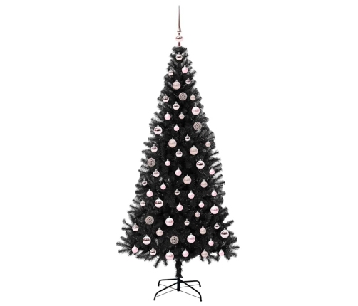 Ziemassvētku Eglīte Su 300 Led Ar Statīvu Melna 210 Cm Pvc Vidaxl