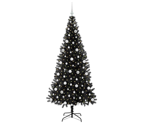 Ziemassvētku Eglīte Su 300 Led Ar Statīvu Melna 210 Cm Pvc Vidaxl