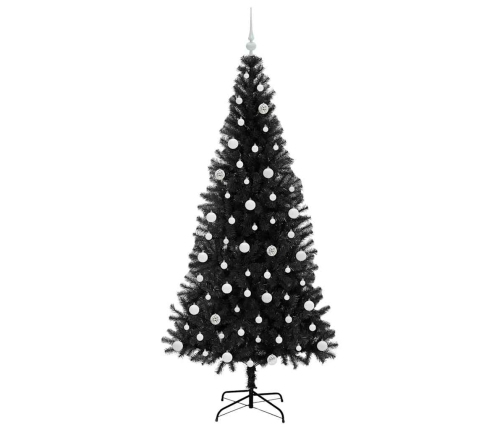 Ziemassvētku Eglīte Su 300 Led Ar Statīvu Melna 210 Cm Pvc Vidaxl