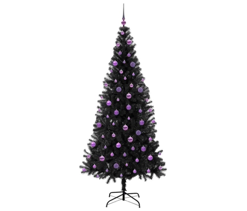 Ziemassvētku Eglīte Su 300 Led Ar Statīvu Melna 210 Cm Pvc Vidaxl