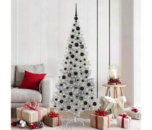 Ziemassvētku Eglīte Su 300 Led Ar Statīvu Sudraba 180 Cm Pet Vidaxl