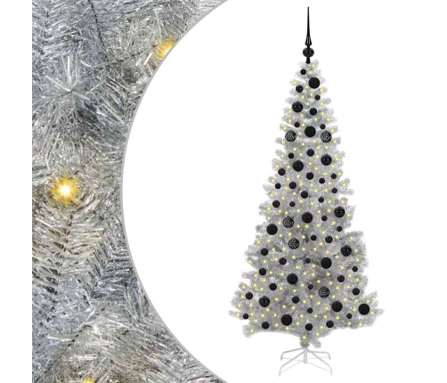 Ziemassvētku Eglīte Su 300 Led Ar Statīvu Sudraba 180 Cm Pet Vidaxl