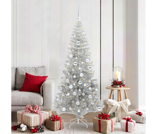 Ziemassvētku Eglīte Su 300 Led Ar Statīvu Sudraba 180 Cm Pet Vidaxl