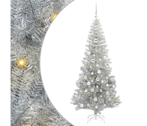 Ziemassvētku Eglīte Su 300 Led Ar Statīvu Sudraba 180 Cm Pet Vidaxl