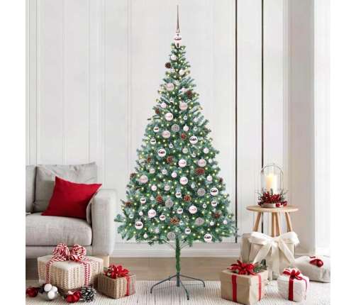 Mākslīgā Ziemassvētku Eglīte Zaļa 210 Cm Pvc Un Tērauds Vidaxl