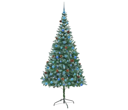 Mākslīgā Ziemassvētku Eglīte Zaļa 210 Cm Pvc Un Tērauds Vidaxl