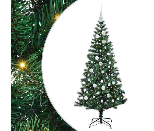 Mākslīgais Led Ziemassvētku Eglīte Zaļa 150Cm Pvc Un Metāls Vidaxl