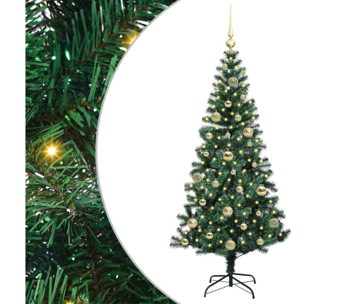 Mākslīgais Led Ziemassvētku Eglīte Zaļa 150Cm Pvc Un Metāls Vidaxl