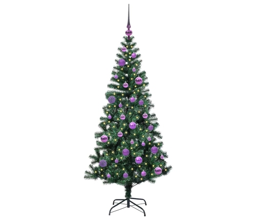 Mākslīgais Led Ziemassvētku Eglīte Zaļa 150Cm Pvc Un Metāls Vidaxl