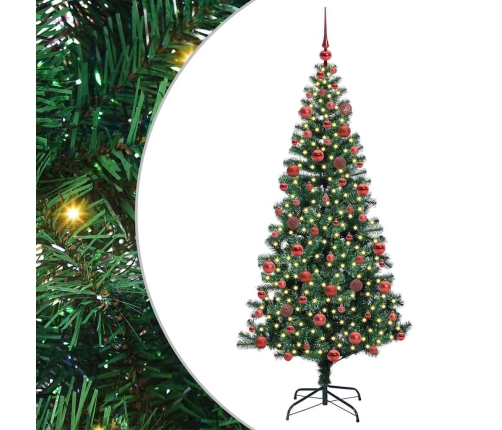 Mākslīgais Led Ziemassvētku Eglīte Zaļa 180 Cm Pvc Un Metāls Vidaxl