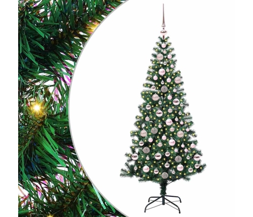 Mākslīgais Led Ziemassvētku Eglīte Zaļa 180 Cm Pvc Un Metāls Vidaxl