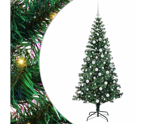 Mākslīgais Led Ziemassvētku Eglīte Zaļa 180 Cm Pvc Un Metāls Vidaxl