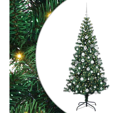 Mākslīgais Led Ziemassvētku Eglīte Zaļa 180 Cm Pvc Un Metāls Vidaxl