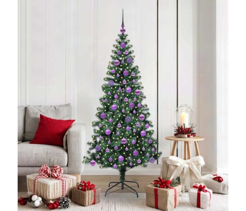 Mākslīgais Led Ziemassvētku Eglīte Zaļa 180 Cm Pvc Un Metāls Vidaxl