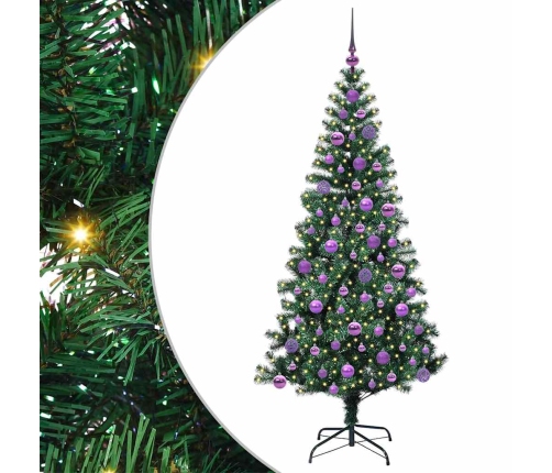 Mākslīgais Led Ziemassvētku Eglīte Zaļa 180 Cm Pvc Un Metāls Vidaxl