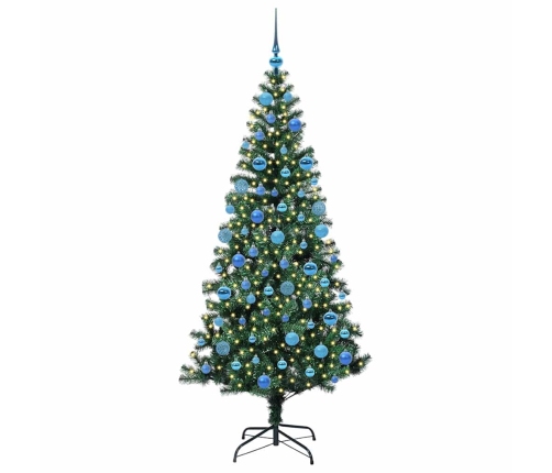 Mākslīgais Led Ziemassvētku Eglīte Zaļa 180 Cm Pvc Un Metāls Vidaxl