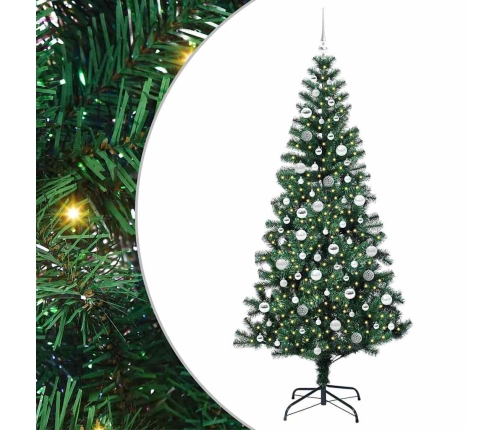 Mākslīgais Led Ziemassvētku Eglīte Zaļa 210 Cm Pvc Un Metāls Vidaxl