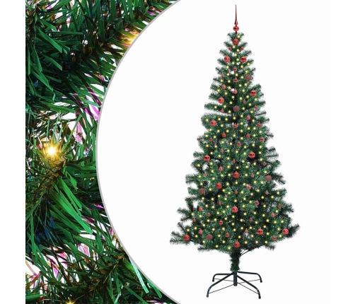 Mākslīgais Led Ziemassvētku Eglīte Zaļa 240Cm Pvc Un Metāls Vidaxl