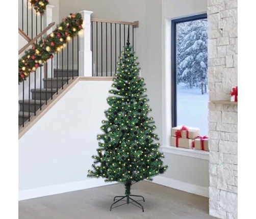 Mākslīgais Led Ziemassvētku Eglīte Zaļa 240Cm Pvc Un Metāls Vidaxl