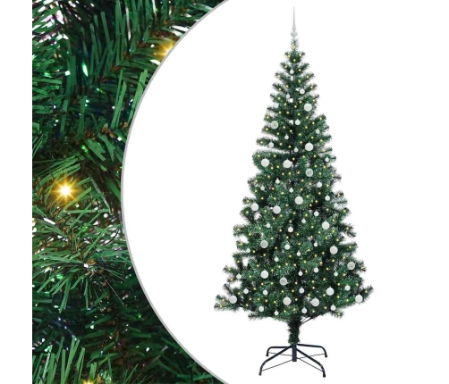 Mākslīgais Led Ziemassvētku Eglīte Zaļa 240Cm Pvc Un Metāls Vidaxl