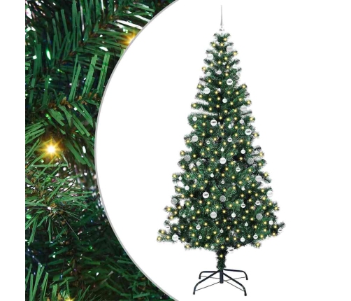 Mākslīgais Led Ziemassvētku Eglīte Zaļa 240Cm Pvc Un Metāls Vidaxl