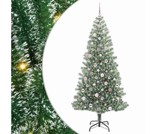 Mākslīgā Ziemassvētku Egle, Sniedziņu Klāta Ar Led Gaismu Vidaxl