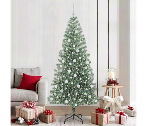 Mākslīgā Ziemassvētku Egle, Sniedziņu Klāta Ar Led Gaismu Vidaxl