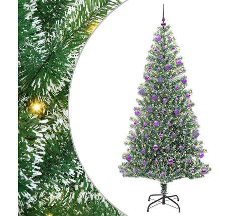 Mākslīgā Ziemassvētku Egle, Sniedziņu Klāta Ar Led Gaismu Vidaxl