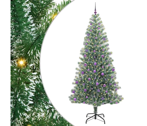 Mākslīgā Ziemassvētku Egle, Sniedziņu Klāta Ar Led Gaismu Vidaxl