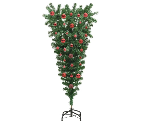 Apgriezts Mākslīgais Iepriekš Apgaismotais Ziemassvētku Koks Ar Bumbiņu Komplektu Vidaxl