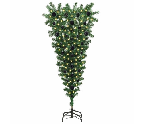 Apgriezts Mākslīgais Ziemassvētku Koks Ar Bumbiņu Komplektu Vidaxl