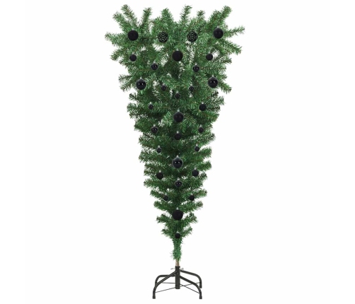 Apgriezts Mākslīgais Ziemassvētku Koks Ar Bumbiņu Komplektu Vidaxl