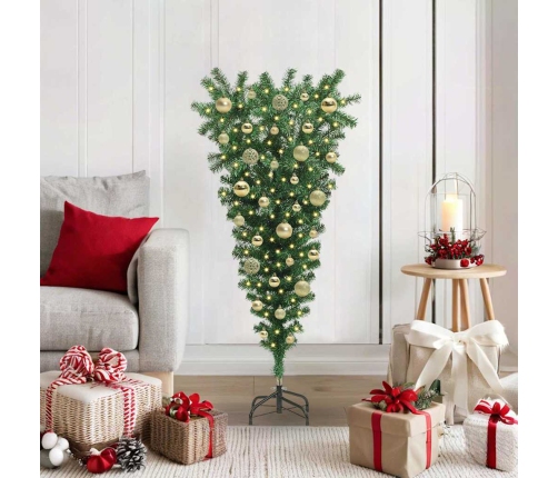 Apgriezts Mākslīgais Priekšlaicīgs Ziemassvētku Koks Ar Bumbiņu Komplektu Vidaxl